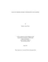 Essays in microeconomics: information and learning