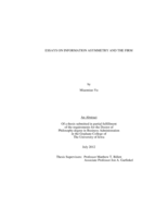 Essays on information asymmetry and the firm