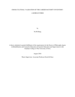 Cross-cultural validation of the career maturity inventory: a Korean form