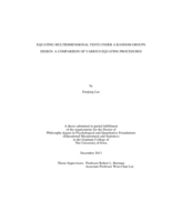 Equating multidimensional tests under a random groups design: a comparison of various equating procedures