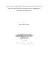 “Nobody truly understands”: a critical discourse analysis of White and Latinx first generation college students’ experiences of mattering and marginality