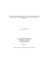 Impacts of urban versus agricultural landcover on spatial distributions and trophic interactions among specialist insects