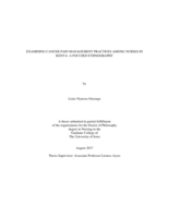Examining cancer pain management practices among nurses in Kenya: a focused ethnography