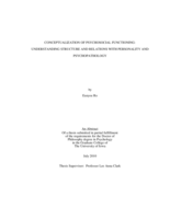 Conceptualization of psychosocial functioning: understanding structure and relations with personality and psychopathology