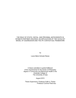 The role of static, distal, and proximal antecedents in intimate partner violence: an application of the catalyst model of aggression and the IPV contextual framework