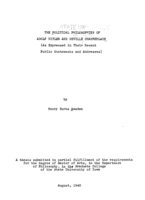The political philosophies of Adolf Hitler and Neville Chamberlain (as expressed in their recent public statements and addresses)