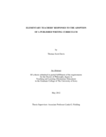Elementary teachers' responses to the adoption of a published writing curriculum