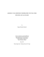 Assessing T cell responses in respiratory syncytial virus infection and vaccination
