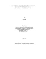 Acquisition of the perfective aspect marker Le of Mandarin Chinese in discourse by American college learners