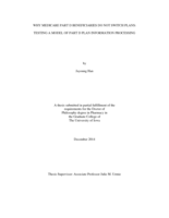 Why Medicare Part D beneficiaries do not switch plans: testing a model of Part D plan information processing