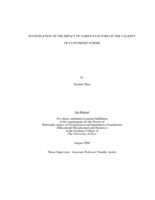 Investigation of the impact of various factors on the validity of customized norms