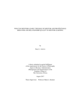 What do mentors learn? The role of mentor and protégé role behavior and relationship quality in mentor learning