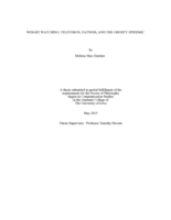 Weight watching: television, fatness, and the obesity epidemic