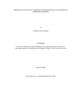 Emotional regulation in infants of postpartum depressed mothers