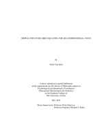 Simple structure MIRT equating for multidimensional tests