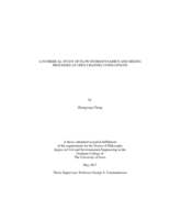 A numerical study of flow hydrodynamics and mixing processes at open channel confluences