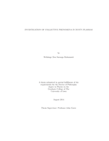 Investigation of collective phenomena in dusty plasmas