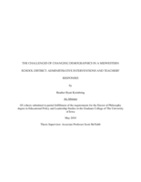 The challenges of changing demographics in a midwestern school district: administrative interventions and teachers' responses