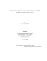 Crises of self and other: Russian-speaking migrants in the Netherlands and European Union