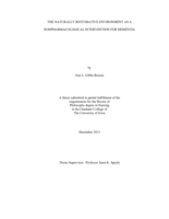 The naturally restorative environment as a nonpharmacological intervention for dementia