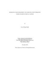 Modeling of air entrainment and oxide inclusion formation during pouring of metal castings