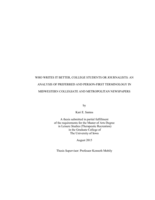 Who writes it better, college students or journalists: an analysis of preferred and person-first terminology in midwestern collegiate and metropolitan newspapers