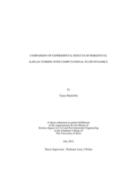 Comparison of experimental results of horizontal kaplan turbine with computational fluid dynamics