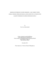 Modeling hydrogen sulfide emissions: are current swine animal feeding operation regulations effective at protecting against hydrogen sulfide exposure in Iowa?