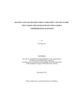Second language reading topic familiarity and test score: test-taking strategies for multiple-choice comprehension questions