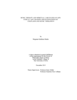 Music therapy and spiritual care in end-of-life: ethical and training issues identified by chaplains and music therapists