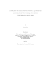 A comparison of Van der Linden's conditional equipercentile equating method with other equating methods under the random groups design