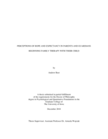 Perceptions of hope and expectancy in parents and guardians beginning family therapy with their child