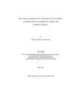 Educational opportunity and inequality in Nigeria: assessing social background, gender and regional effects