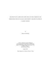 The effects of caloric education, trial-by-trial feedback and their interaction on college-aged women’s abilities to estimate caloric content