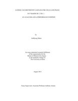 Ludwig Van Beethoven's Sonata for cello and piano in F major Op. 5, No. 1: an analysis and a performance edition