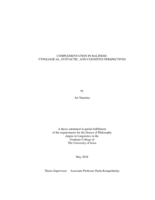 Complementation in Balinese: typological, syntactic, and cognitive perspectives