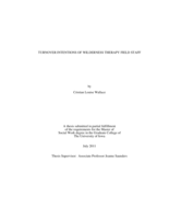 Turnover intentions of wilderness therapy staff