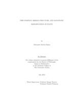 Thin position, bridge structure, and monotonic simplification of knots
