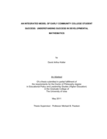 An integrated model of early community college student success: understanding success in developmental mathematics