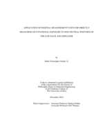 Application of inertial measurement units for directly measuring occupational exposure to non-neutral postures of the low back and shoulder