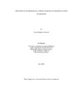 The effects of prefrontal cortex damage on the regulation of emotion