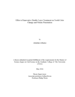 Effect of innovative double layer treatment on tooth color change and nitrate penetration