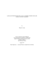 Language intervention for causal adverbial production and science content learning