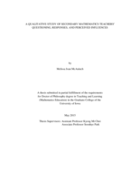 A qualitative study of secondary mathematics teachers' questioning, responses, and perceived influences