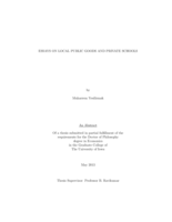 Essays on local public goods and private schools