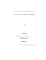 The teacher's role in the establishment of whole-class dialogue in a fifth grade science classroom using argument-based inquiry