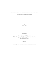 Ethics education and its influences on rehabilitation counseling master's students