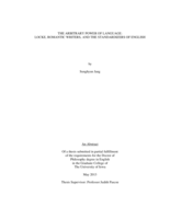 The arbitrary power of language: Locke, romantic writers, and the standardizers of English