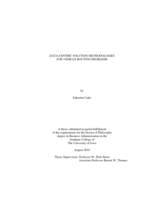 Data-centric solution methodologies for vehicle routing problems