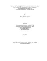 The impact of frequency modulation (FM) system use and caregiver training on young children with hearing impairment in a noisy listening environment